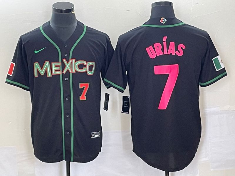 Men 2023 World Cub Mexico #7 Urias Black pink Nike MLB Jersey34->more jerseys->MLB Jersey